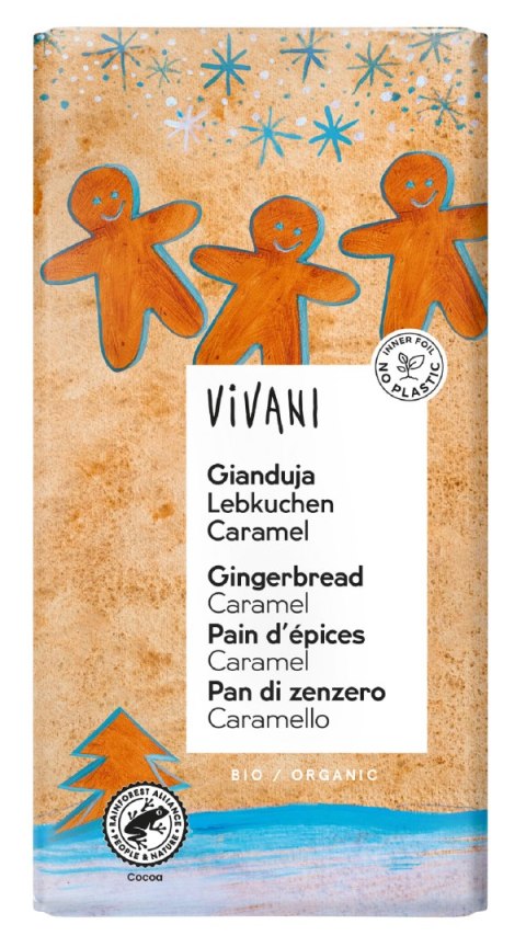 CZEKOLADA GIANDUJA Z KAWAŁKAMI PIERNIKA I KARMELU BIO 100 g - VIVANI (PRODUKT SEZONOWY) VIVANI (czekolady, batony, kakao instant)