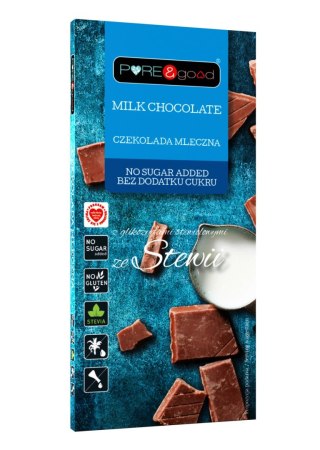 CZEKOLADA MLECZNA ZE STEWIĄ BEZ DODATKU CUKRÓW BEZGLUTENOWA 100 g - PURE&GOOD PURE&GOOD (czekolady, ciastka, przetwory)