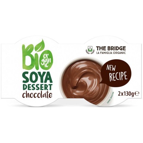 DESER SOJOWY O SMAKU CZEKOLADOWYM BEZGLUTENOWY BIO (2 x 130 g) 260 g - THE BRIDGE THE BRIDGE (napoje i desery roślinne)