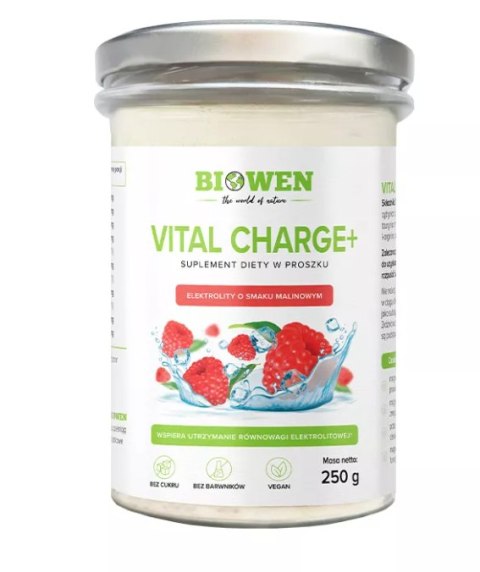 ELEKTROLITY O SMAKU MALINOWYM W PROSZKU VITAL CHARGE+ 250 g - BIOWEN BIOWEN (suplementy diety)