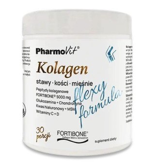 KOLAGEN O SMAKU BANANOWYM FLEXY FORMULA BEZGLUTENOWY W PROSZKU 196 g - PHARMOVIT PHARMOVIT (suplementy diety)