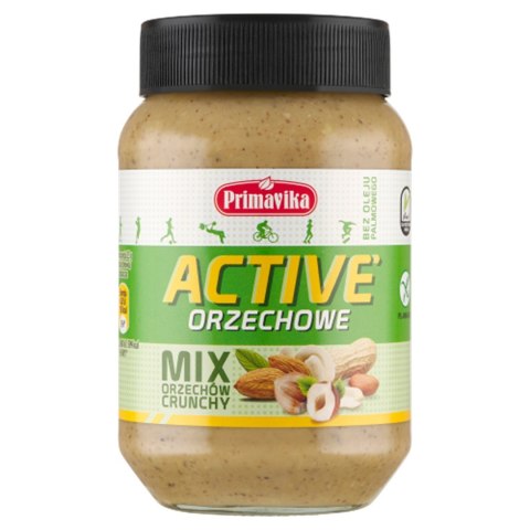 KREM ORZECHOWY CRUNCHY MIX (4 ORZECHY) SOLONY BEZGLUTENOWY 470 g - PRIMAVIKA PRIMAVIKA (przetwory i pasty vege)