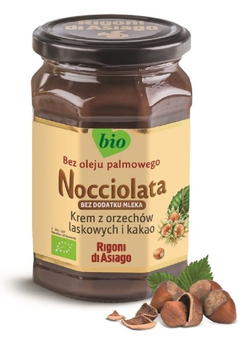 KREM WEGAŃSKI Z ORZECHÓW LASKOWYCH I KAKAO BEZGLUTENOWY BIO 250 g - RIGONI DI ASIAGO (NOCCIOLATA) RIGONI DI ASIAGO (kremy z orzechów laskowych,musy)