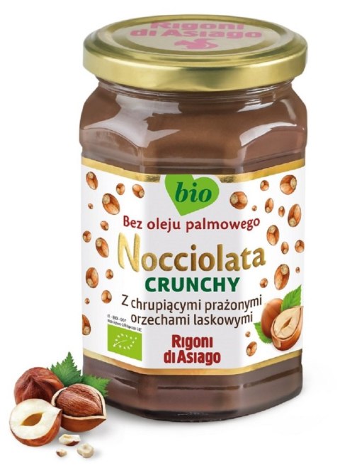 KREM Z ORZECHÓW LASKOWYCH I KAKAO CRUNCHY BEZGLUTENOWY BIO 250 g - RIGONI DI ASIAGO (NOCCIOLATA) RIGONI DI ASIAGO (kremy z orzechów laskowych,musy)