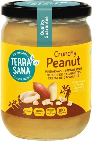 KREM Z ORZESZKÓW ZIEMNYCH PRAŻONYCH 100 % CRUNCHY BIO 500 g - TERRASANA TERRASANA (kremy, makarony, sosy sojowe, inne)