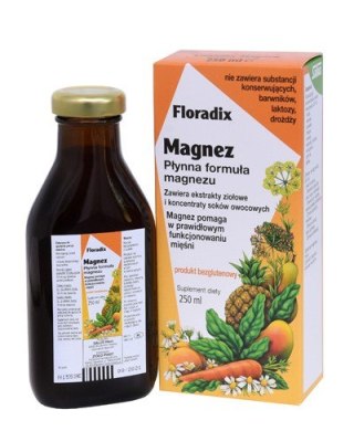 MAGNEZ W PŁYNIE BEZGLUTENOWY 250 ml - SALUS (FLORADIX) SALUS (suplementy diety)