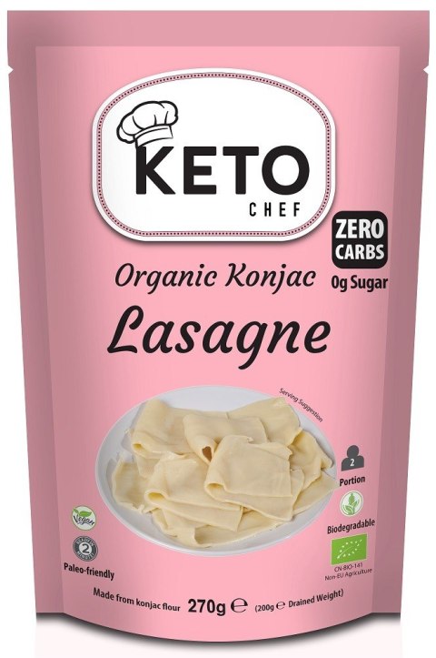 MAKARON (KONJAC) LASAGNE BEZGLUTENOWY BIO 270 g (200 g) - KETO CHEF KETO CHEF (makarony konjac)