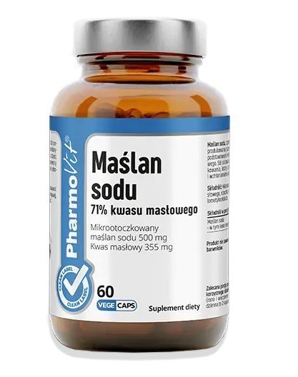 MAŚLAN SODU (500 mg) BEZGLUTENOWY 60 KAPSUŁEK - PHARMOVIT (CLEAN LABEL) PHARMOVIT (suplementy diety)