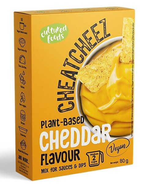 MIESZANKA NA WEGAŃSKI SOS LUB DIP O SMAKU SERA CHEDDAR BEZGLUTENOWY 72 g - CULTURED FOODS CULTURED FOODS (zamienniki wegańskie)