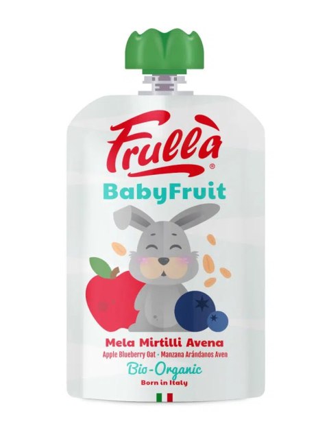 MUS JABŁKO - BORÓWKA - OWIES BEZ DODATKU CUKRÓW BEZGLUTENOWY OD 6 MIESIĄCA BIO 100 g - FRULLA (NATURA NUOVA) NATURA NUOVA (musy owocowe)