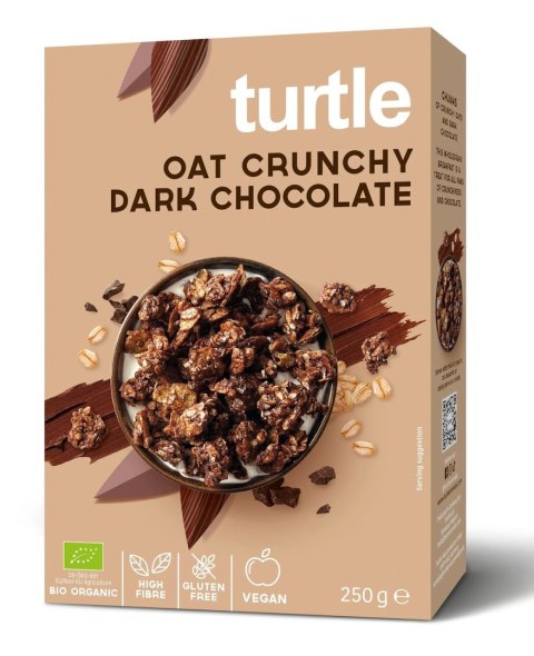 MUSLI OWSIANE Z GORZKĄ CZEKOLADĄ BEZGLUTENOWE BIO 250 g - TURTLE TURTLE (owsianki, płatki)