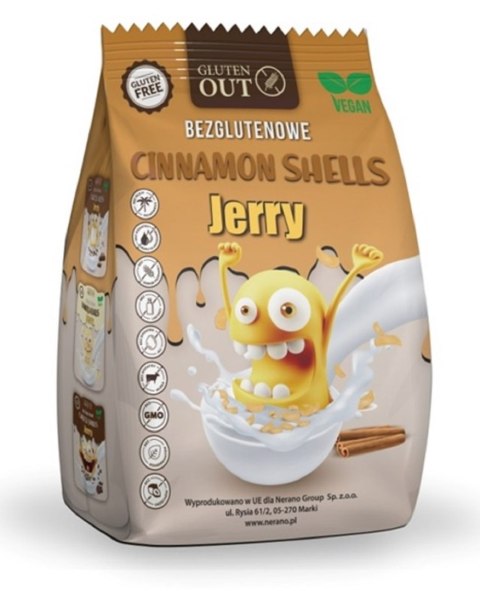 MUSZELKI ZBOŻOWE CYNAMONOWE BEZGLUTENOWE 375 g - JERRY GLUTEN OUT JERRY GLUTEN OUT (płatki)