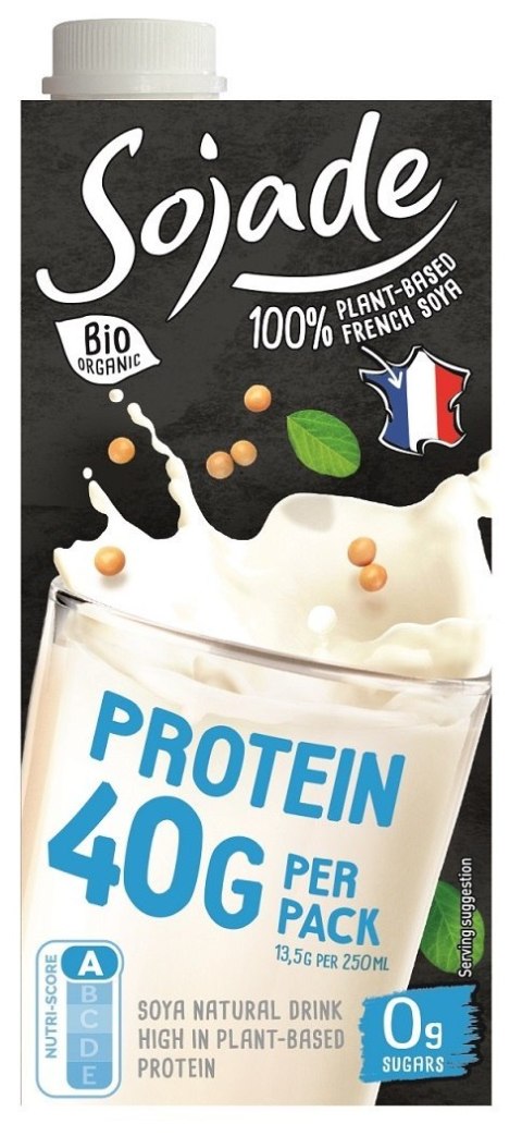 NAPÓJ PROTEINOWY SOJOWY NATURALNY BEZ CUKRU BEZGLUTENOWY BIO 750 ml - SOJADE SOJADE (desery i produkty roślinne)