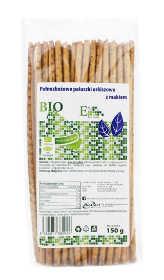 PALUSZKI ORKISZOWE PEŁNOZIARNISTE Z MAKIEM BIO 150 g - ENVOY ENVOY (paluszki)