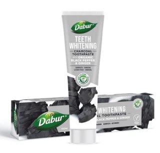 PASTA DO ZĘBÓW WYBIELAJĄCA WĘGLOWA Z PIEPRZEM I IMBIREM BEZ FLUORU 100 ml - DABUR DABUR (pasty do zębów, kosmetyki)