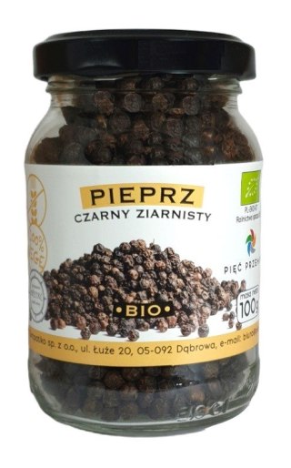 PIEPRZ CZARNY ZIARNISTY BEZGLUTENOWY BIO 100 g - PIĘĆ PRZEMIAN PIĘĆ PRZEMIAN (produkty spożywcze)