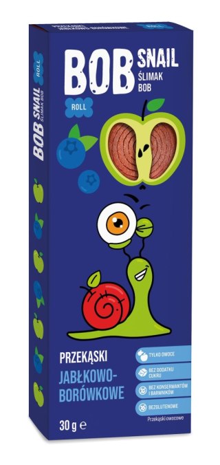 PRZEKĄSKA ROLL JABŁKO - BORÓWKA BEZ DODATKU CUKRÓW BEZGLUTENOWA 30 g - BOB SNAIL BOB SNAIL (przekąski owocowe)