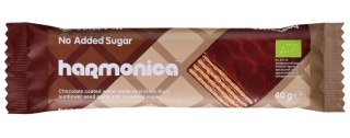 WAFELEK Z SAMOPSZY Z KREMEM MLECZNO - KAKAOWYM W POLEWIE Z CZEKOLADY MLECZNEJ BEZ DODATKU CUKRÓW BIO 40 g - HARMONICA HARMONICA (wafelki)