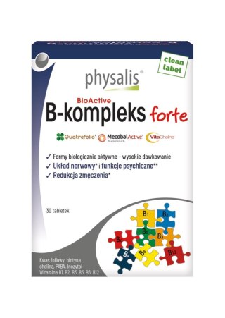 WITAMINA B COMPLEX FORTE 30 TABLETEK - PHYSALIS PHYSALIS (olejki eteryczne, suplementy)