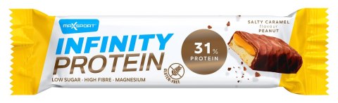 BATON PROTEINOWY Z KARMELEM I ORZESZKAMI ZIEMNYMI W CZEKOLADZIE MLECZNEJ BEZGLUTENOWY 55 g - MAXSPORT MAXSPORT (batony, kremy, makarony)