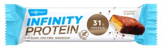BATON PROTEINOWY Z KARMELEM, KOKOSEM I MIGDAŁAMI W CZEKOLADZIE MLECZNEJ BEZGLUTENOWY 55 g - MAXSPORT MAXSPORT (batony, kremy, makarony)