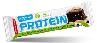 BATON PROTEINOWY Z ORZESZKAMI ZIEMNYMI W POLEWIE KAKAOWEJ BEZGLUTENOWY 50 g - MAXSPORT MAXSPORT (batony, kremy, makarony)