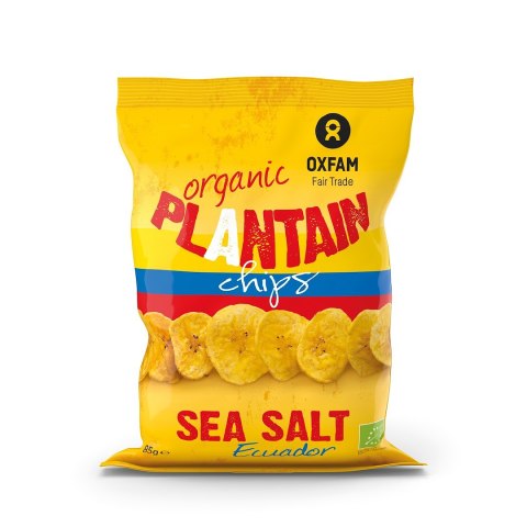 CHIPSY Z PLANTANA Z SOLĄ MORSKĄ FAIR TRADE BIO 85 g - OXFAM OXFAM FAIR TRADE (FT) (kawy i inne produkty FT)