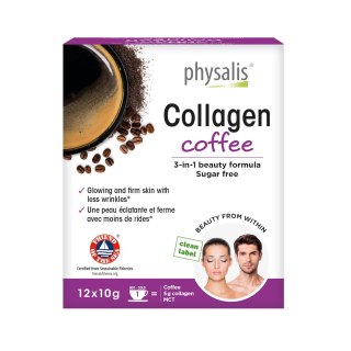 COLLAGEN COFFEE - KAWA KOLAGENOWA BEZ CUKRU BEZGLUTENOWA KETO 12 SASZETEK - PHYSALIS PHYSALIS (olejki eteryczne, suplementy)