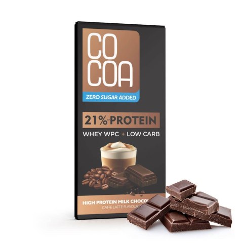 CZEKOLADA MLECZNA PROTEINOWA LATTE Z BIAŁKIEM WPC BEZ DODATKU CUKRÓW 65 g - COCOA COCOA (czekolady i bakalie w surowej czekoladzie)