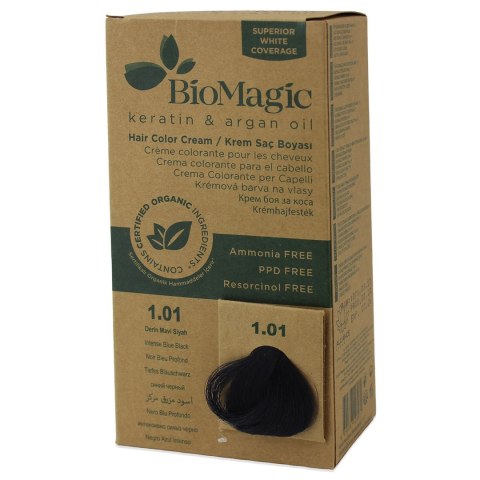 FARBA DO WŁOSÓW INTENSYWNA NIEBIESKA CZERŃ (1.01) 250 g - BIOMAGIC BIOMAGIC (farby do włosów)