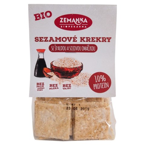 KRAKERSY Z SEZAMEM I SOSEM SOJOWYM BIO 100 g - ZEMANKA ZEMANKA (ciastka, krakersy)
