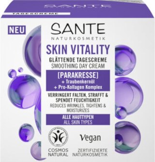 KREM DO TWARZY NA DZIEŃ WYGŁADZAJĄCY Z PARAKRESEM, OLEJEM Z PESTEK WINOGRON I KOMPLEKSEM PRO-KOLAGENOWYM ECO 50 ml - SANTE SANTE (kosmetyki)