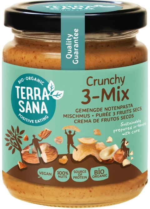 KREM ORZECHOWY CRUNCHY MIX (3 ORZECHY) BIO 250 g - TERRASANA TERRASANA (kremy, makarony, sosy sojowe, inne)