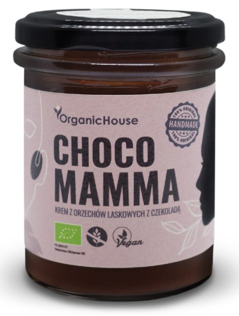 KREM Z ORZECHÓW LASKOWYCH Z CZEKOLADĄ BEZGLUTENOWY BIO 180 g - ORGANICHOUSE (CHOCOMAMMA) ORGANICHOUSE (bionelki, daktyle, kremy daktylowe)