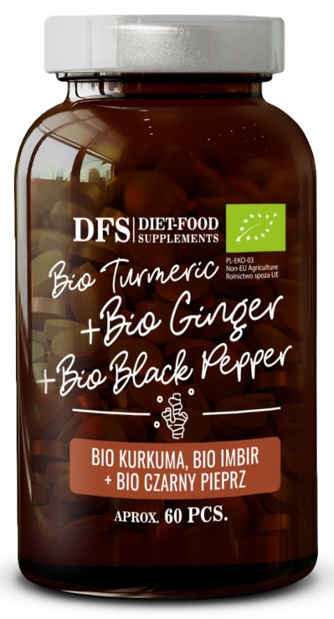 KURKUMA - IMBIR - PIPERYNA BIO 60 TABLETEK - DIET-FOOD DIET-FOOD