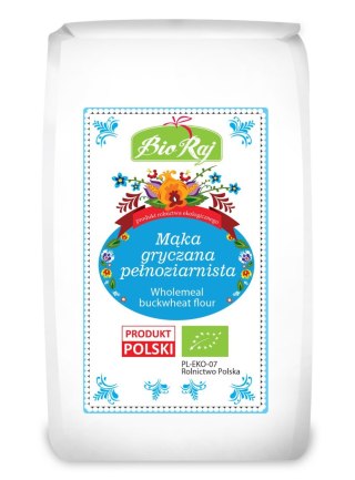 MĄKA GRYCZANA PEŁNOZIARNISTA BIO (POLSKA) 600 g - BIO RAJ BIO RAJ (100 % z Polski)