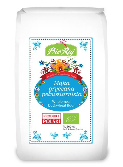 MĄKA GRYCZANA PEŁNOZIARNISTA BIO (POLSKA) 600 g - BIO RAJ BIO RAJ (100 % z Polski)