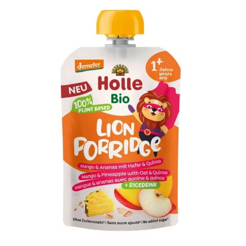 MUS OWSIANKOWY LEW (JABŁKO - RYŻ - MANGO - ANANAS - QUINOA) BEZ DODATKU CUKRÓW OD 1 ROKU DEMETER BIO 110 g - HOLLE HOLLE (żywność dla niemowląt)