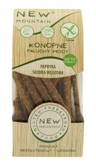 PALUCHY MOCY KONOPNE Z PAPRYKĄ SŁODKĄ WĘDZONĄ BEZGLUTENOWE 200 g - NEW MOUNTAIN NEW MOUNTAIN (bezglutenowe-ciastka,bezy,paluchy)