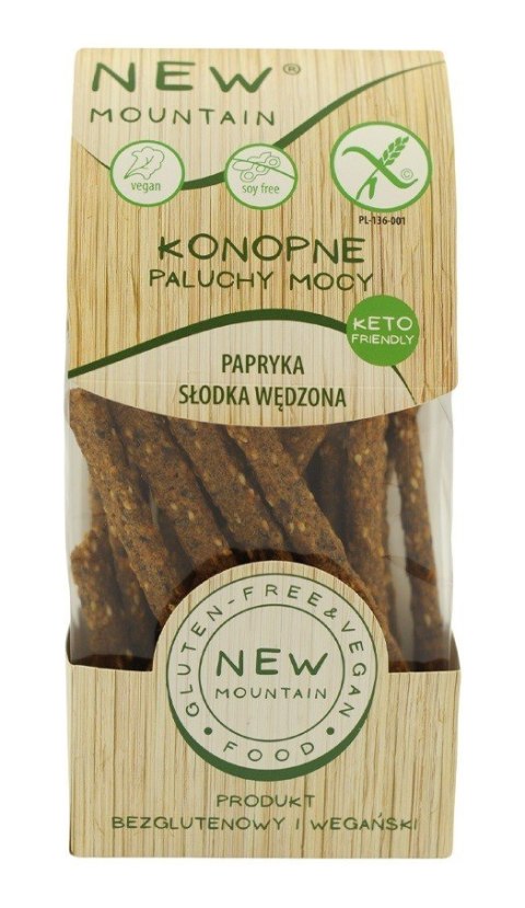 PALUCHY MOCY KONOPNE Z PAPRYKĄ SŁODKĄ WĘDZONĄ BEZGLUTENOWE 200 g - NEW MOUNTAIN NEW MOUNTAIN (bezglutenowe-ciastka,bezy,paluchy)