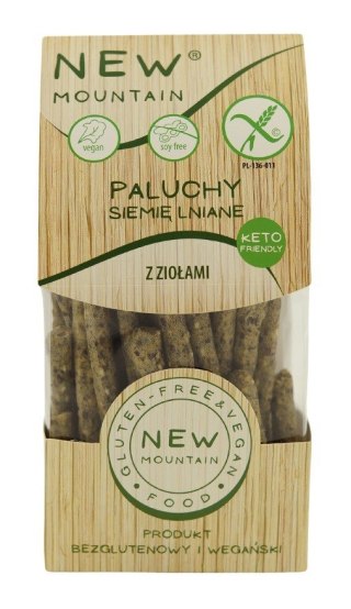 PALUCHY Z SIEMIENIEM LNIANYM I ZIOŁAMI BEZGLUTENOWE 200 g - NEW MOUNTAIN NEW MOUNTAIN (bezglutenowe-ciastka,bezy,paluchy)