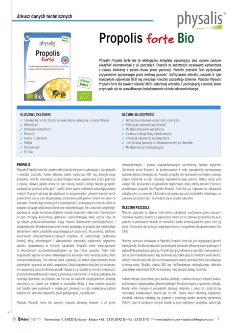 PROPOLIS FORTE BIO 30 TABLETEK - PHYSALIS PHYSALIS (olejki eteryczne, suplementy)