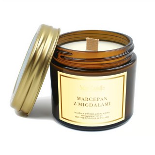 ŚWIECA SOJOWA ZAPACHOWA Z DREWNIANYM KNOTEM MARCEPAN Z MIGDAŁAMI 120 ml - YOUR CANDLE YOUR CANDLE (świece, olejki eteryczne)