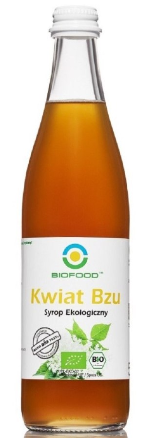 SYROP Z KWIATÓW CZARNEGO BZU BEZGLUTENOWY BIO 500 ml - BIOFOOD BIOFOOD (soki, przetwory, octy, olej kokosowy)