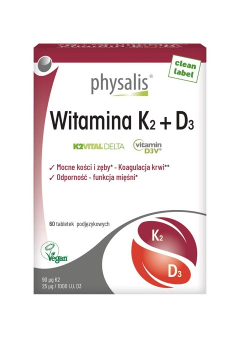 WITAMINA K2 + D3 60 TABLETEK - PHYSALIS PHYSALIS (olejki eteryczne, suplementy)