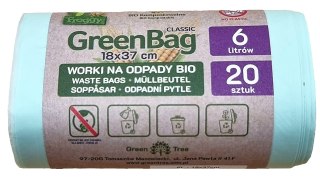 WORKI NA ODPADY BIO I ZMIESZANE (KOMPOSTOWALNE I BIODEGRADOWALNE) 6 L 20 szt - FROGGY (GREENBAG) FROGGY (worki na odpady)