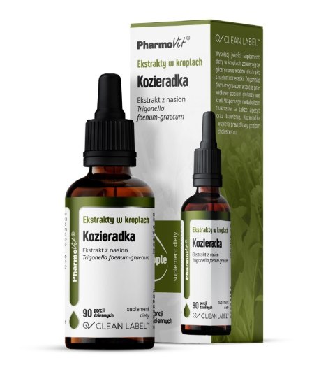 EKSTRAKTY W KROPLACH KOZIERADKA BEZGLUTENOWE 30 ml - PHARMOVIT (CLEAN LABEL) PHARMOVIT (suplementy diety)