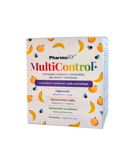 MULTIWITAMINA (MULTICONTROL) DLA DZIECI I MŁODZIEŻY BEZGLUTENOWA 30 SASZETEK - PHARMOVIT PHARMOVIT (suplementy diety)