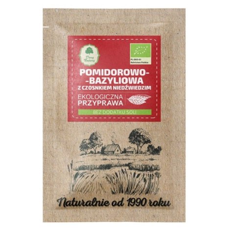 PRZYPRAWA POMIDOROWO - BAZYLIOWA Z CZOSNKIEM NIEDŹWIEDZIM BIO 15 g - DARY NATURY DARY NATURY - przyprawy i zioła