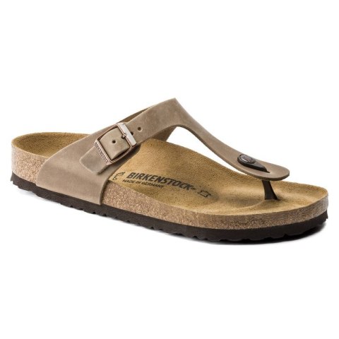 Japonki damskie Birkenstock Gizeh Oiled Leather Tabacco Brown Regular szerokie (0943811) Birkenstock